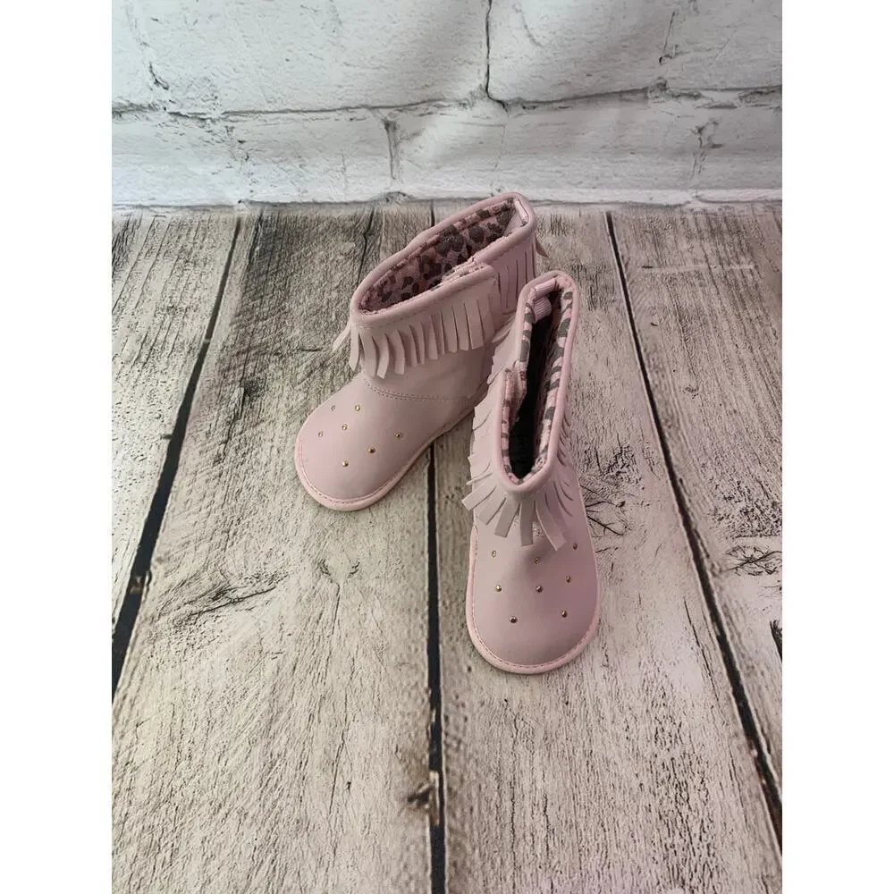 WENDY BELLISSIMO Girl’s Pink Fringed Boots / Size: 4